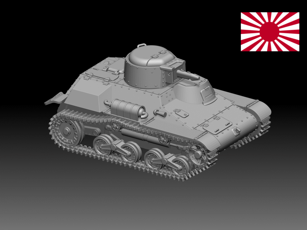 HINODE 1/144レジンキット　未塗装 WW2　日本陸軍 九七式軽装甲車 テケ　A